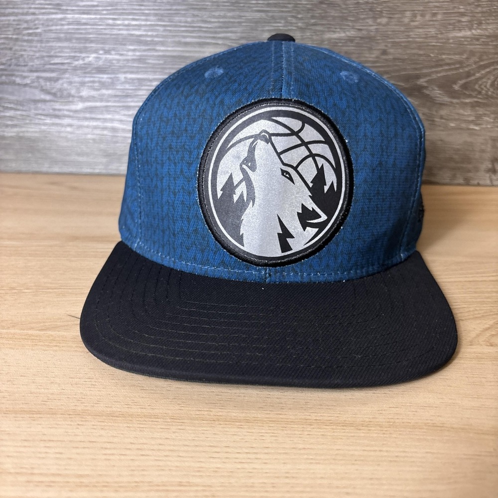 Minnesota Timberwolves Hat Cap Snap Back Mens Blue Black NBA Basketball Adidas